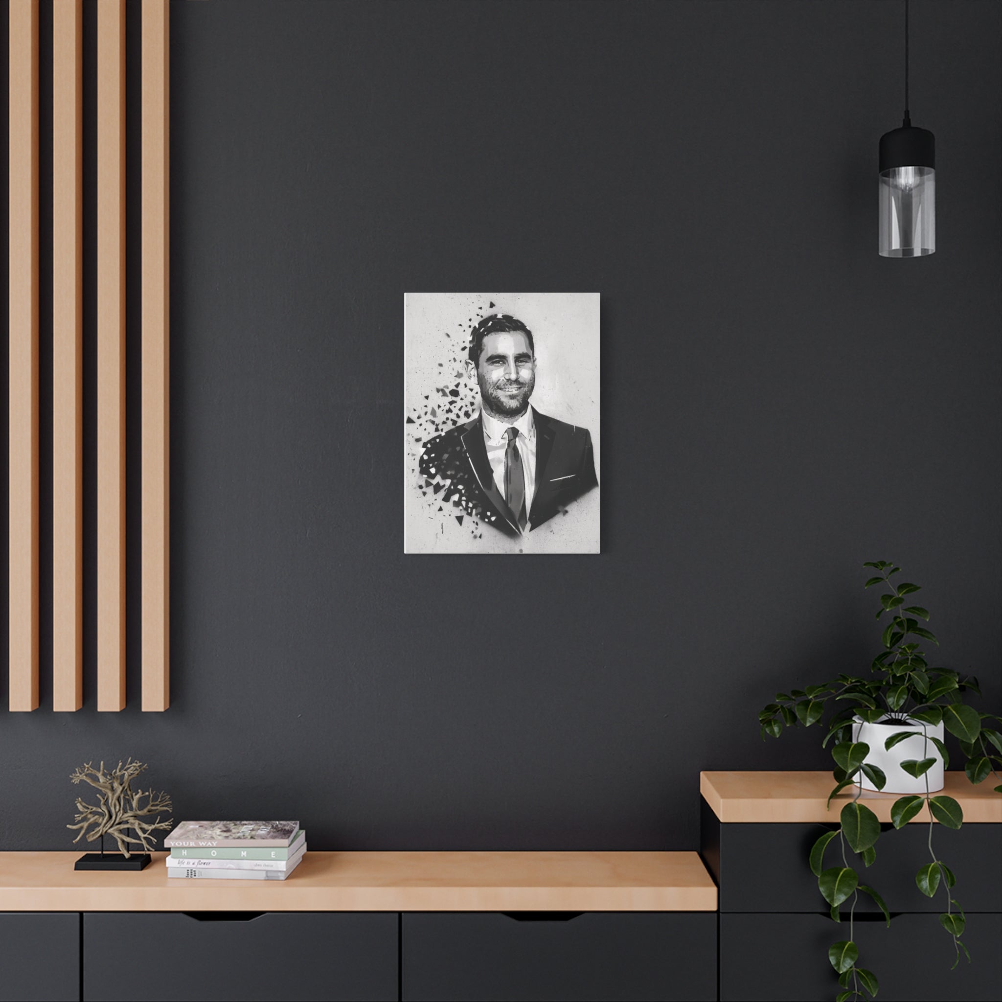 Portrait Canvas Wall Art – Black & White Charlie Sherm Print